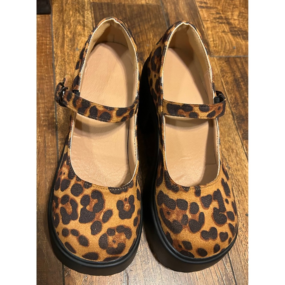 NWOT Leopard Print Chunky Sole Platform MaryJanes. Women's Size EU 39/US 8 - Picture 5 of 16